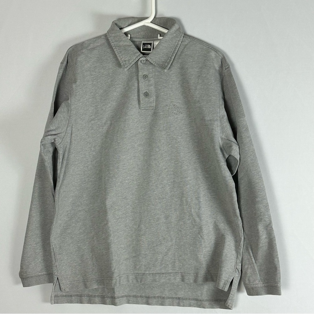NORTH FACE Vintage cotton 3-button long sleeve polo shirt  / size medium